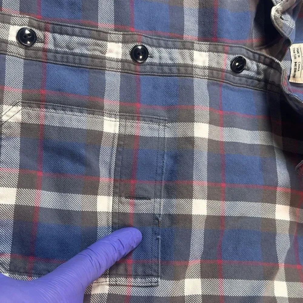 J. Crew Flannel Shirt Mens Medium Button Down‎ Plaid Cotton Outdoor Active